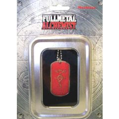 Cross of Flamel Red Dog Tag Necklace