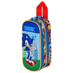 Sonic - The Hedgehog 3D Double Pencil case SEGA Unstoppable Blue