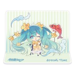 Hatsune Miku Acrylic Figure Standee Hatsune Miku Spring Time Chibi Miku with Koi 11 cm 