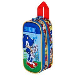 Sonic - The Hedgehog 3D Double Pencil case SEGA Unstoppable Blue