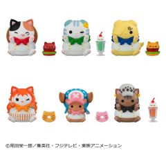 One Piece Mega Cat Project Mini Figures NyanPieceNyan! Diner! 3 cm Blind Box Display (6)