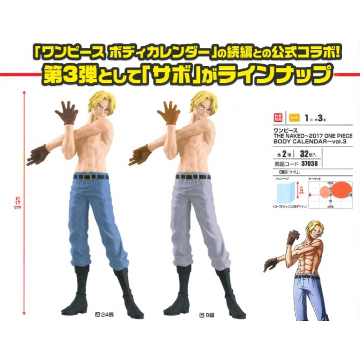 Sabo One Piece The Naked 17 Body Calendar Pvc Figure Red Dot Commerce